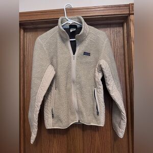 Women’s Patagonia Synchilla zip up fleece jacket, size M, cream color, EUC